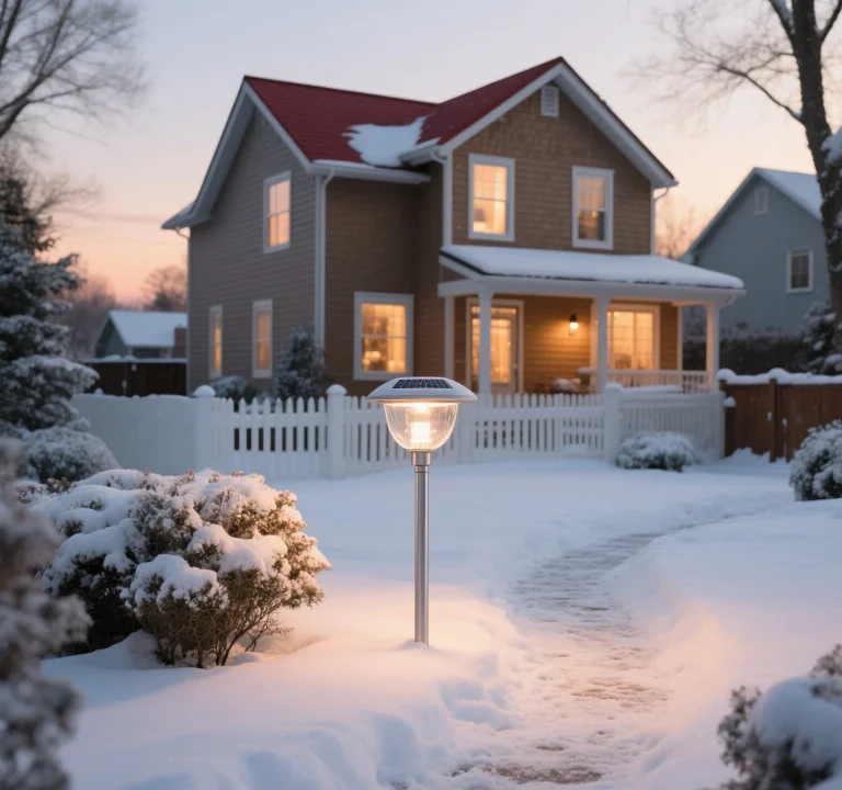 solar christmas lights pathway